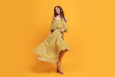 Off Shoulder Polka Dress
